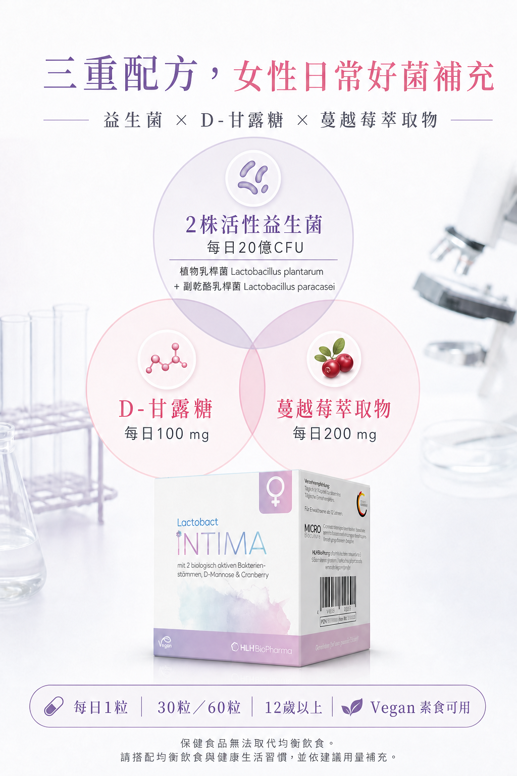 萊德寶 Lactobact INTIMA 女性私密益生菌膠囊 30/60 粒 Lactobact 萊德寶