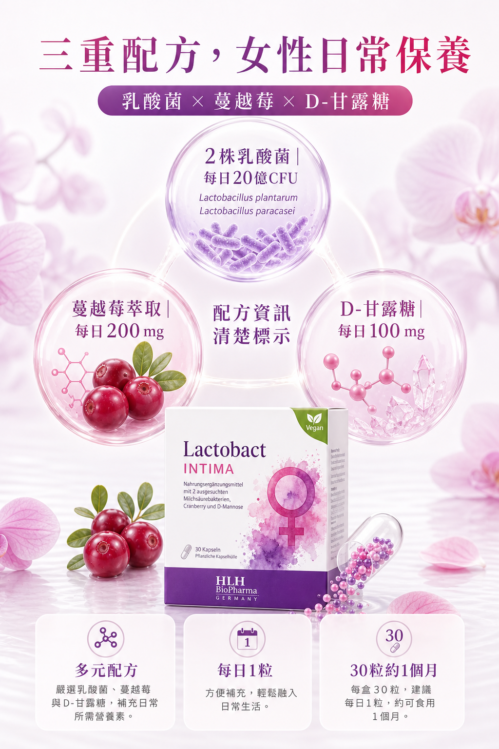 萊德寶 Lactobact INTIMA 女性私密益生菌膠囊 30 粒