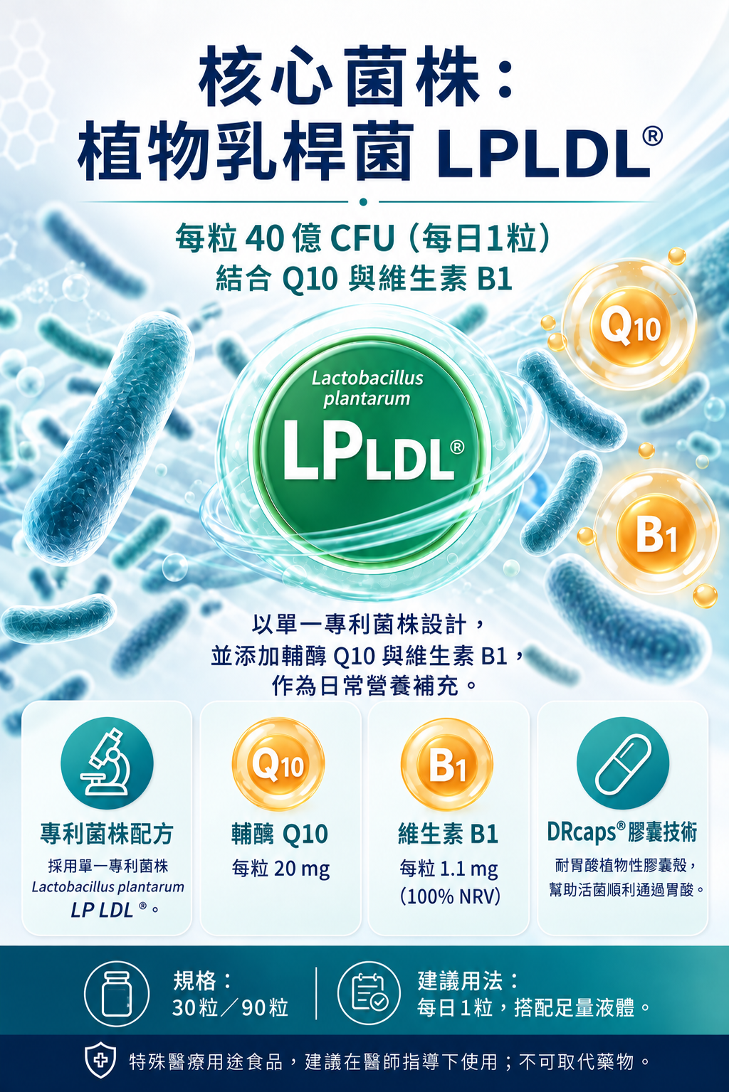 萊德寶 Lactobact LDL-CONTROL 植物乳桿菌膠囊 30/90 粒